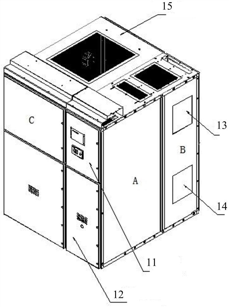 Medium-voltage hybrid DC circuit breaker and its cabinet based on the principle of magnetic coupling transfer