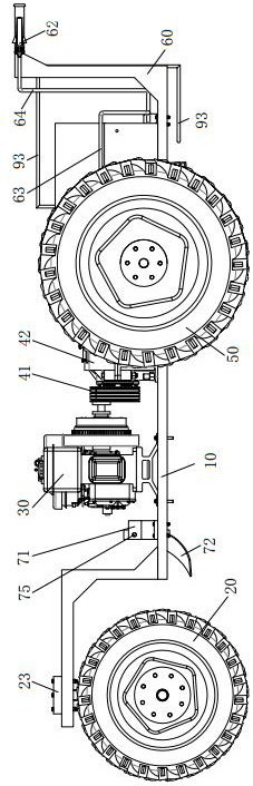 Tobacco planting furrowing and fertilization machine based on diesel engine power