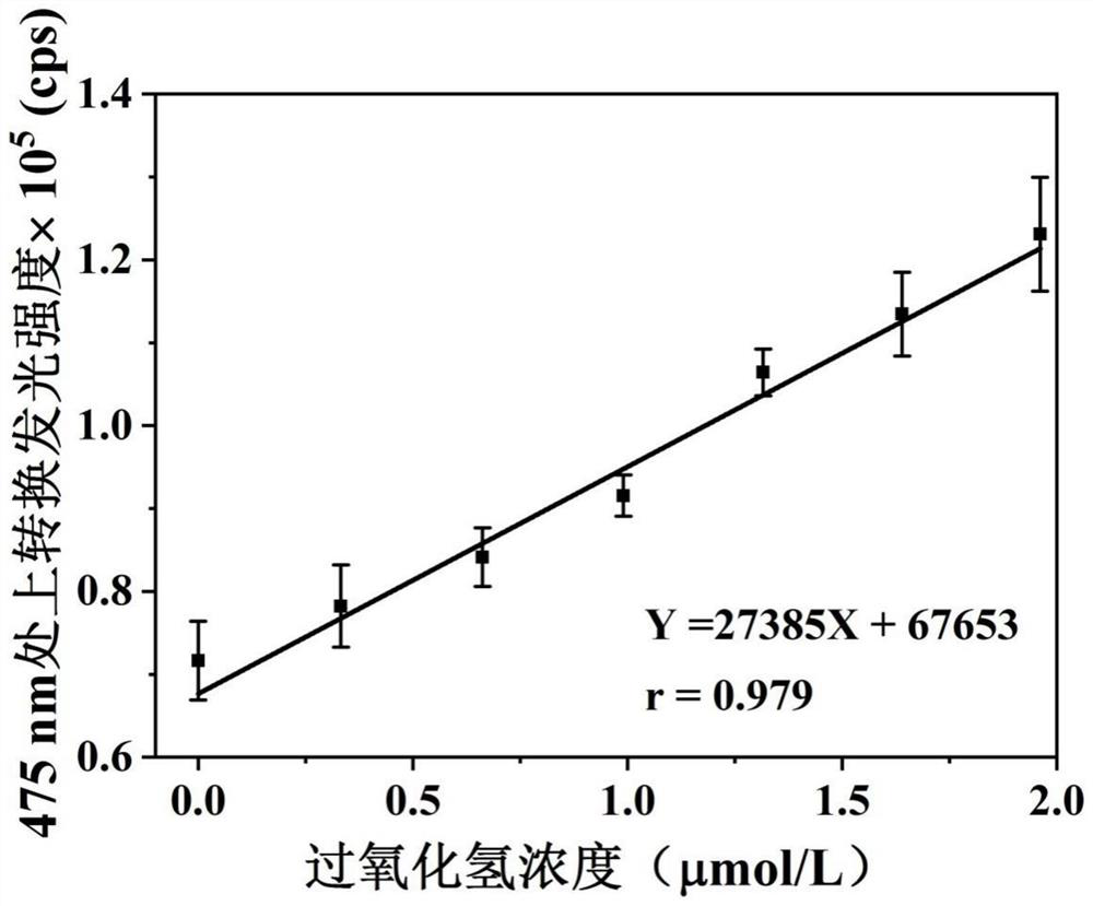 Nano biosensor for detecting concentration of hydrogen peroxide, and preparation method and application of nano biosensor