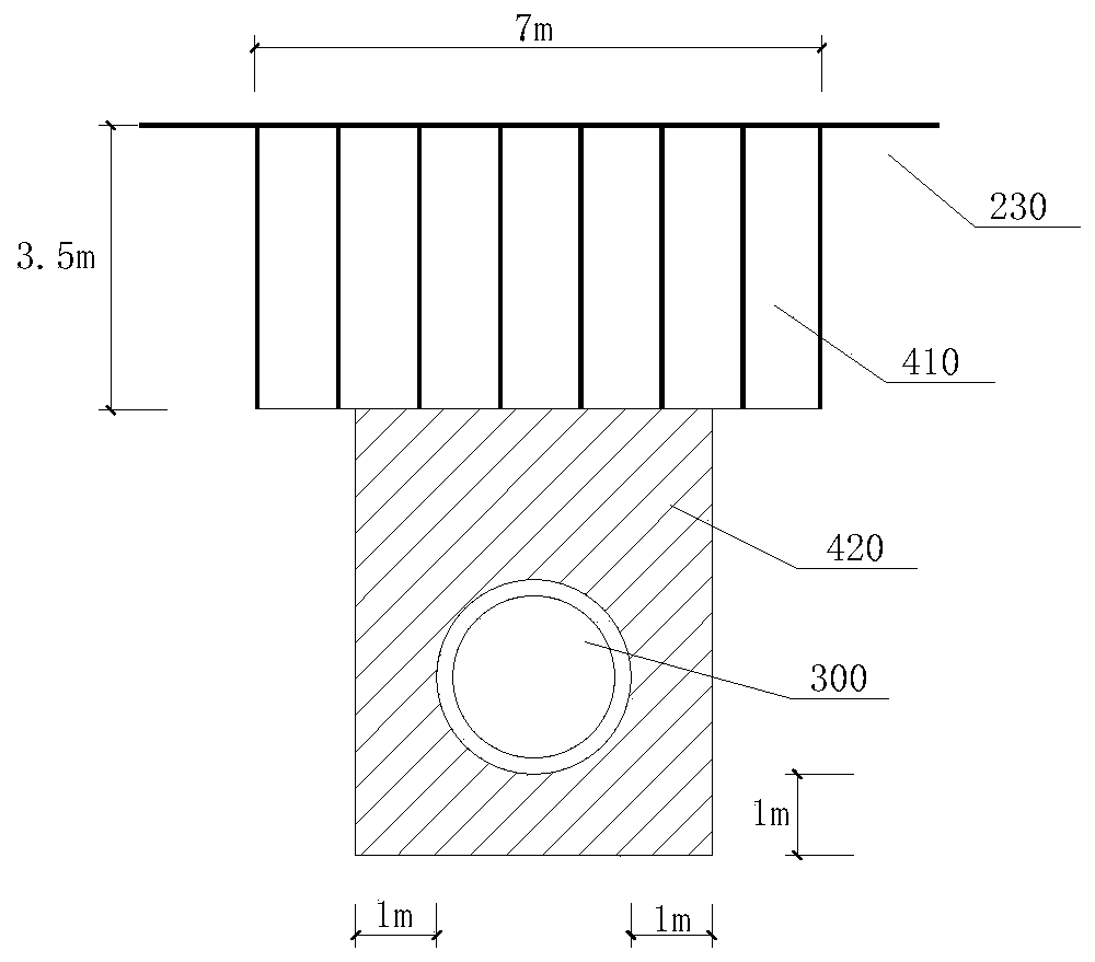 Power channel structure crossing subway route