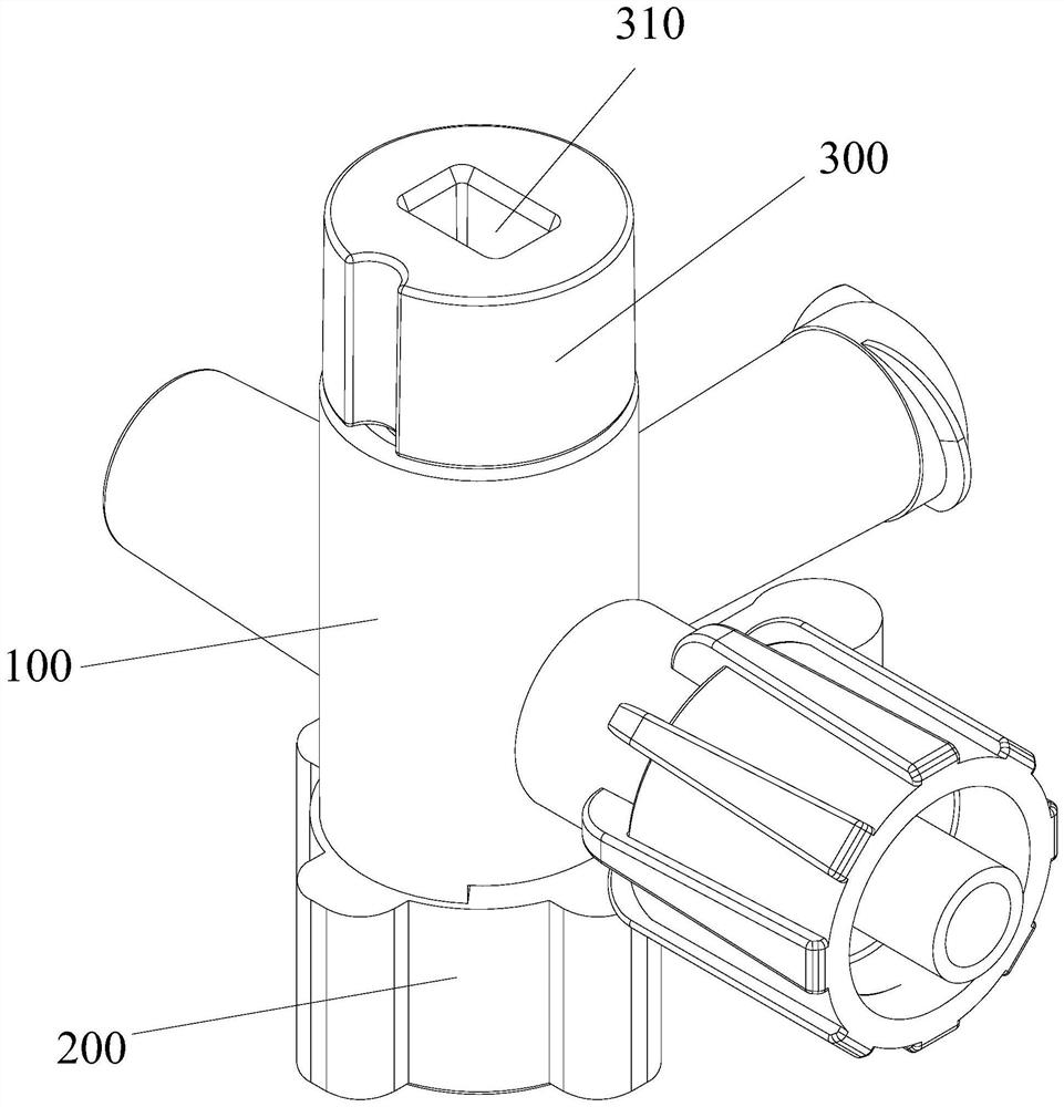 Three-way valve for blood pressure collecting device, preparation method and blood pressure collecting device