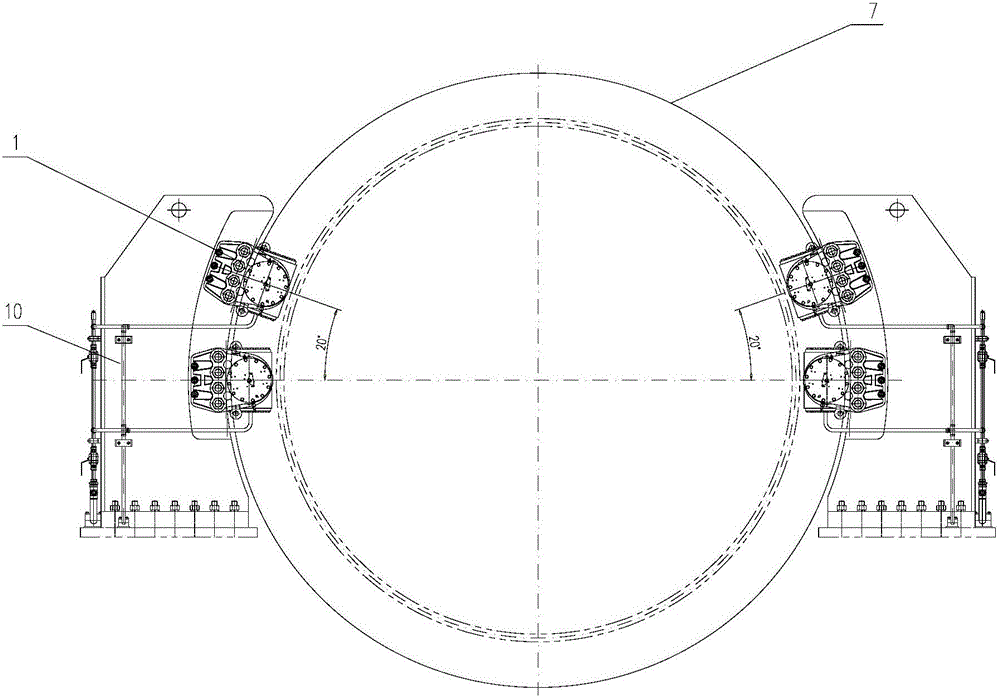 Main lifting brake system of windlass full-balance vertical ship lift