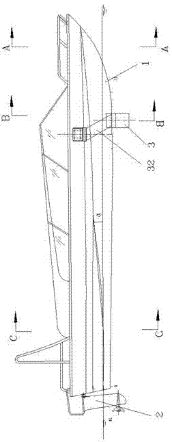 Sliding hydrofoil boat for preventing sliding surface from splashing