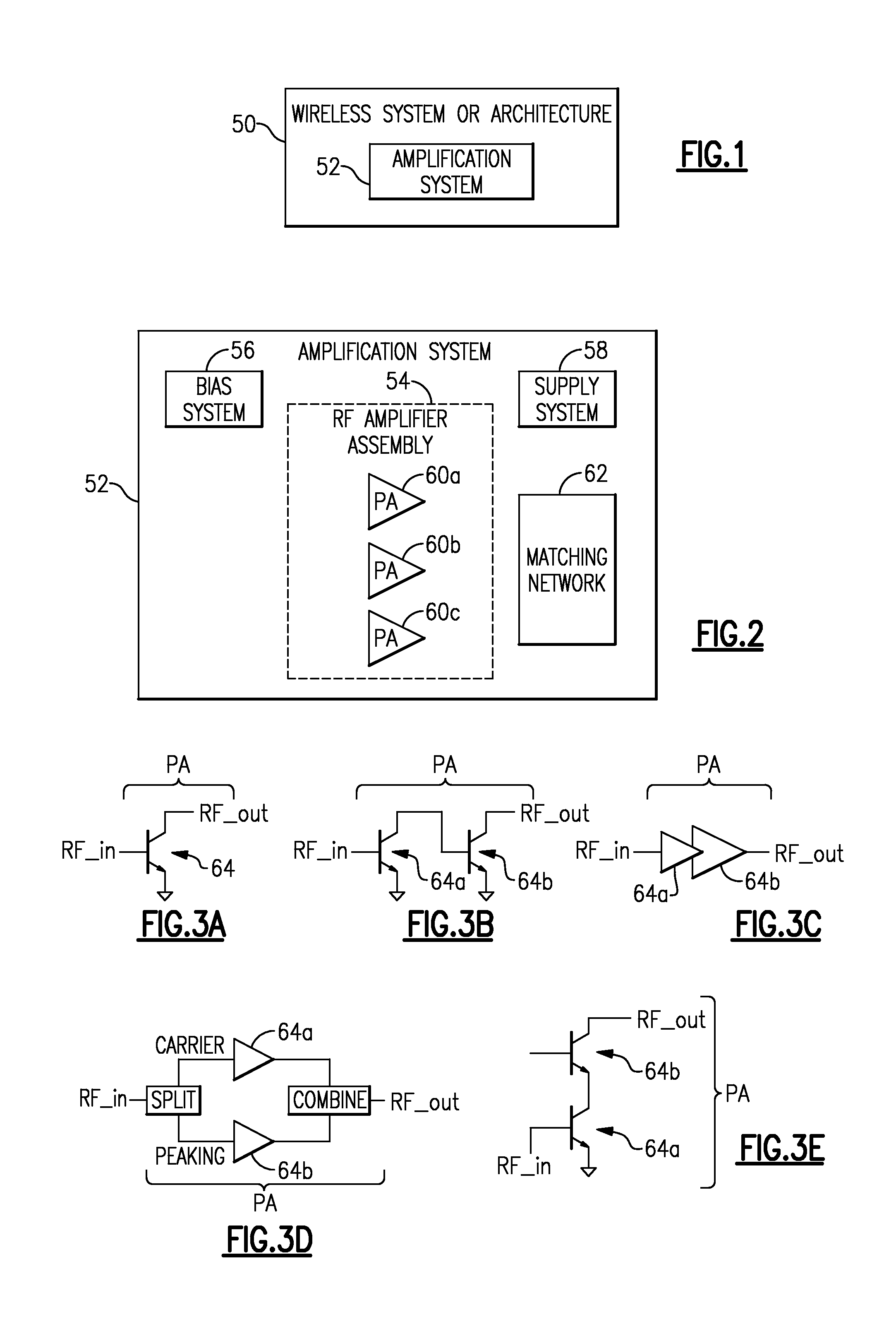 Multi-band device having multiple miniaturized single-band power amplifiers