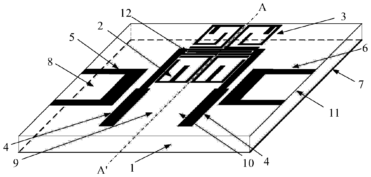 Four-frequency differential bandpass filter