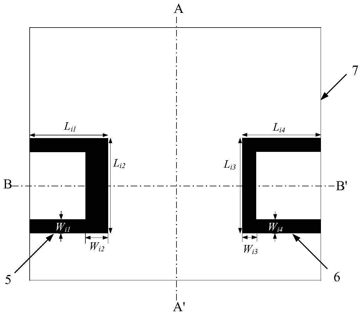 Four-frequency differential bandpass filter