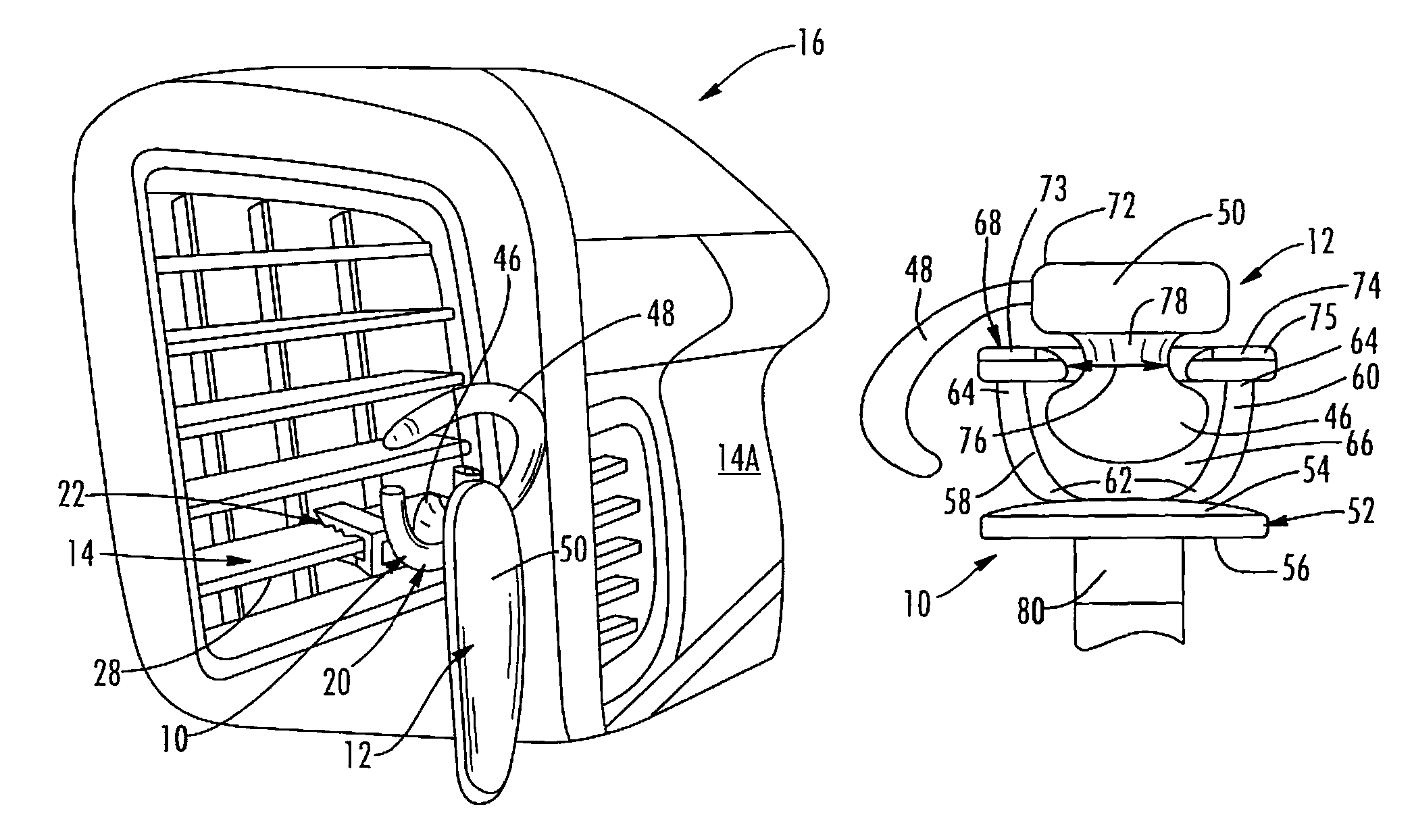 System and holder for supporting a telephone headset in a motor vehicle