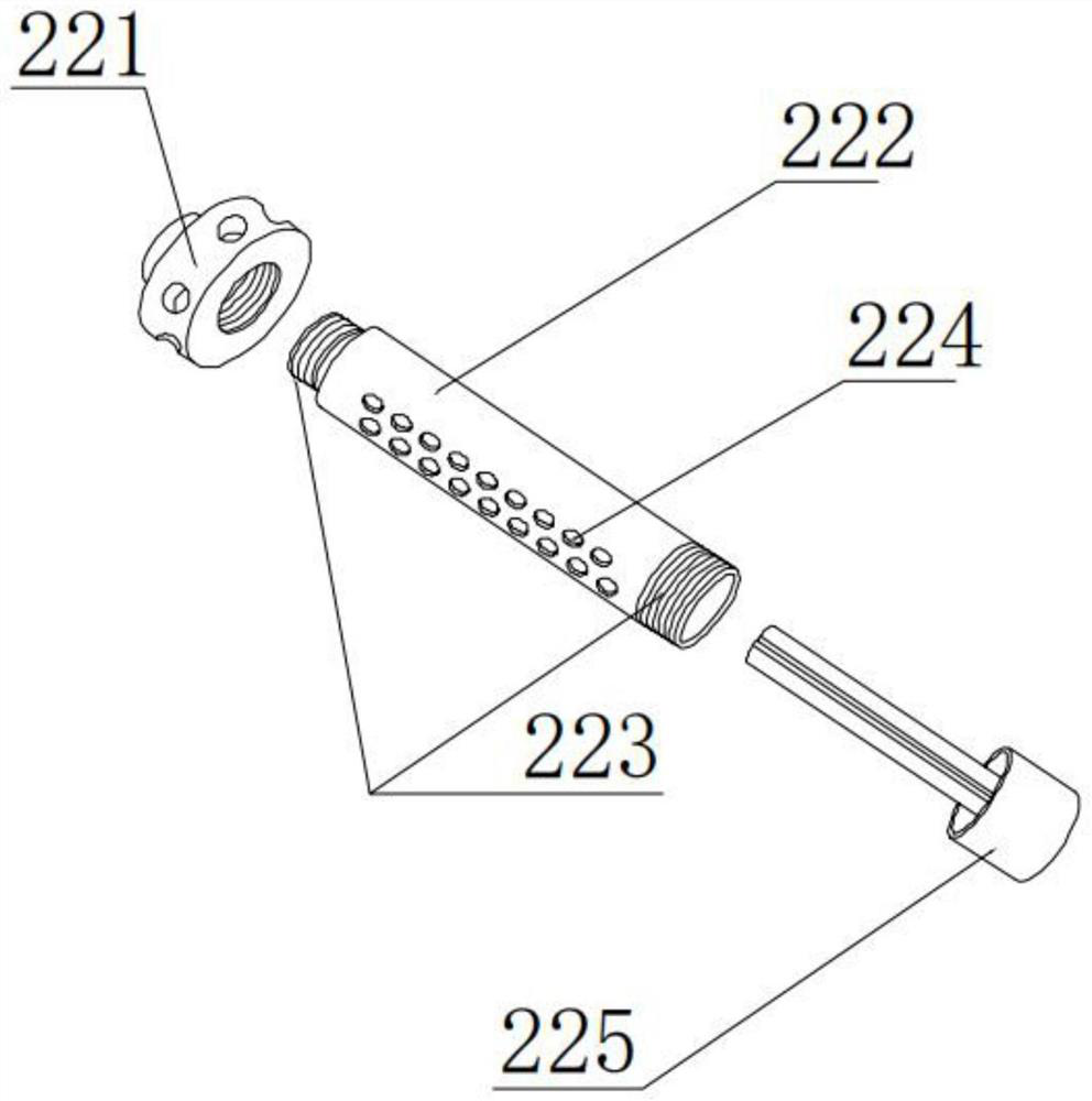 Water distributor blowdown device under filtering system