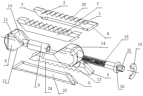 Four-side distractible interbody fusion cage