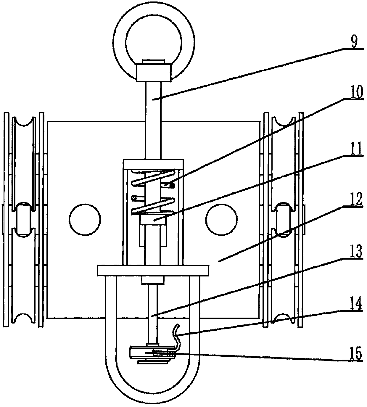 Novel tackle with rope breakage protection device