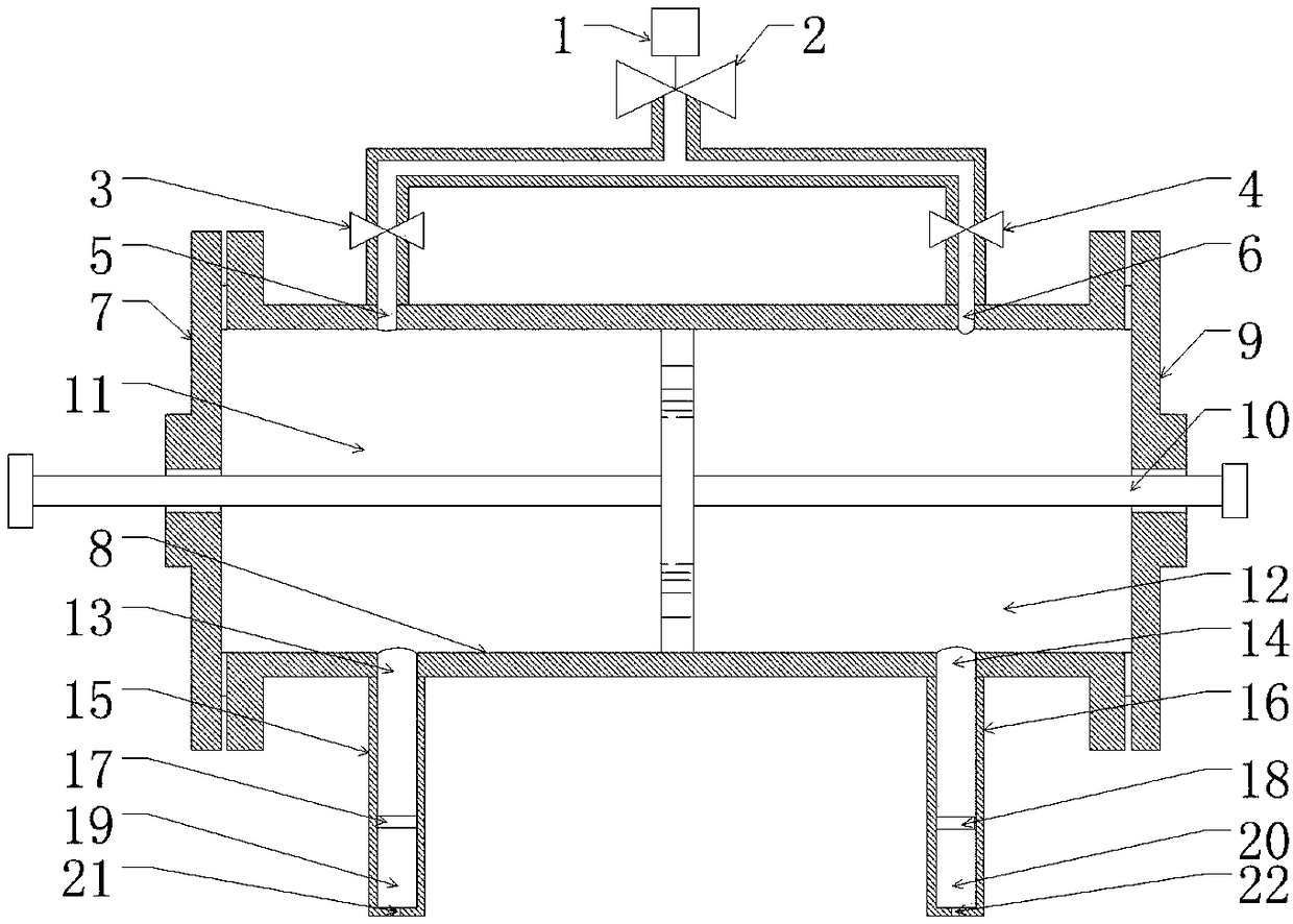 Liquid-gas converting type gas pulsating pressure amplifying device