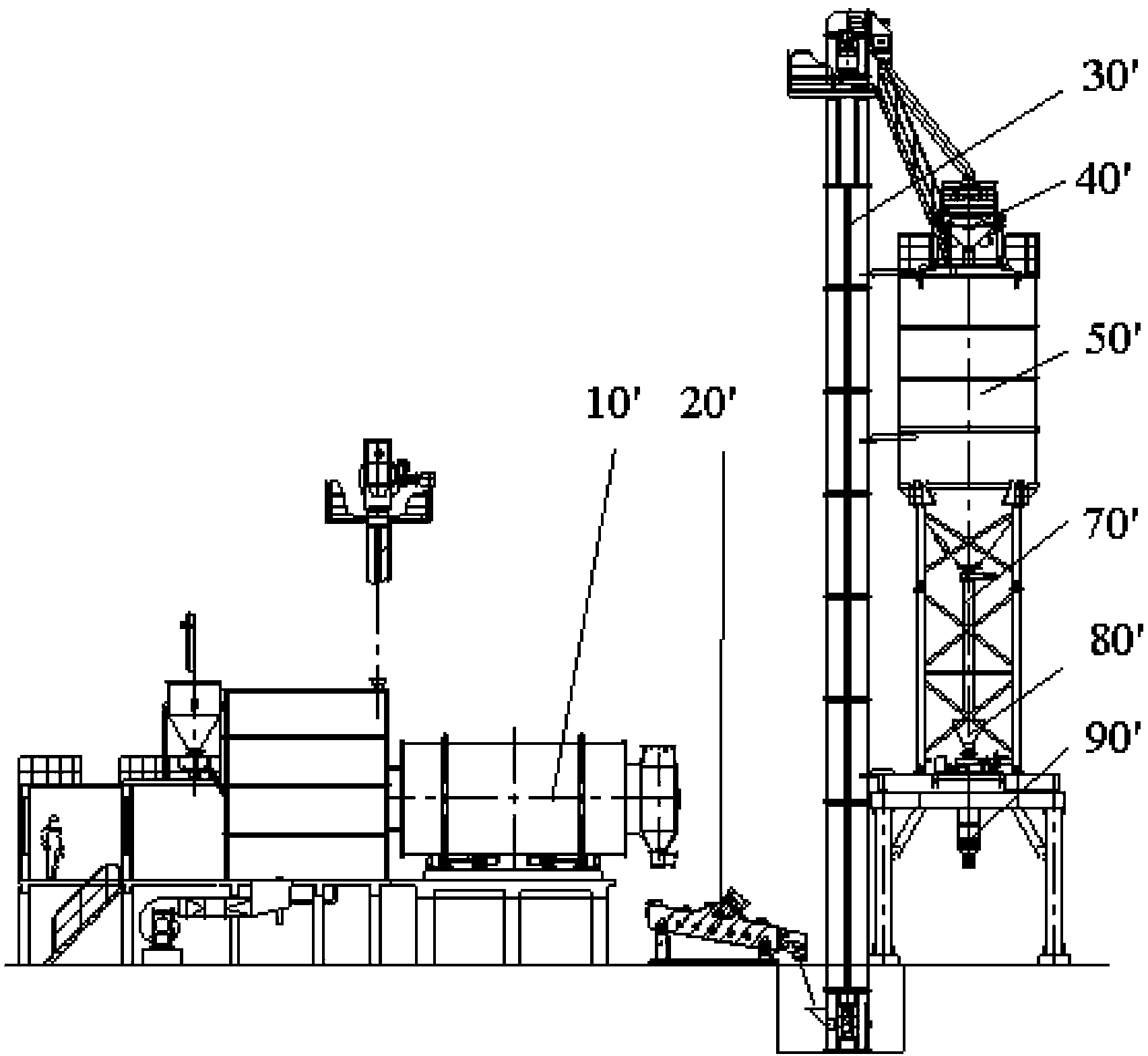 Sand drying storage system, operation method thereof and dry and mixed mortar batching plant