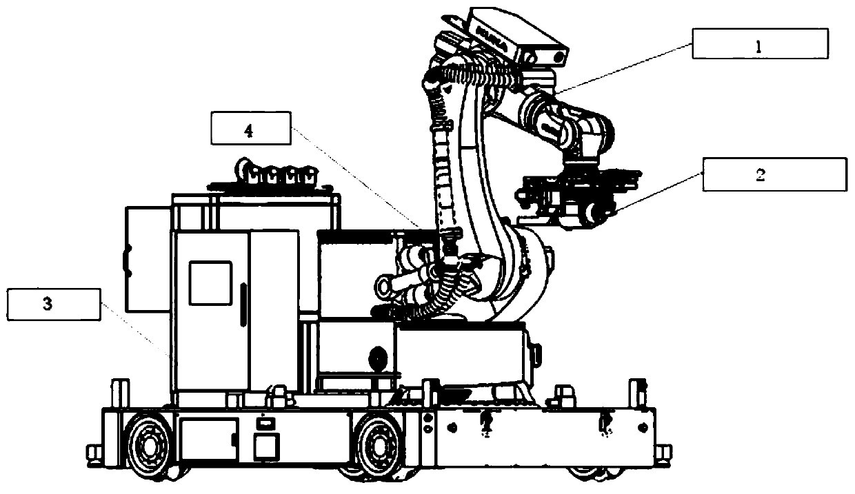 Movable double-robot automatic milling type intelligent flexible production line and running method thereof