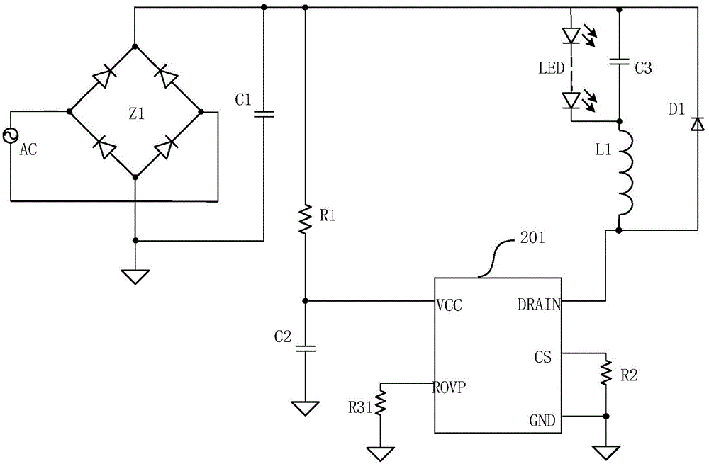 Anti-interference LED overvoltage protection module and anti-interference LED overvoltage protection system