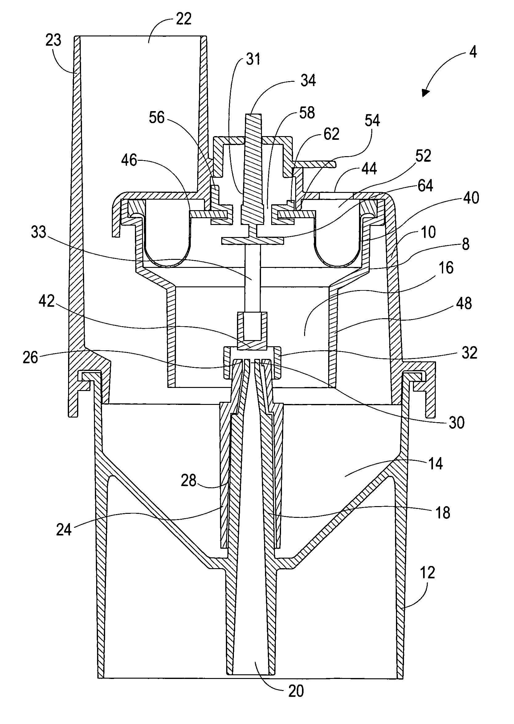 Inhalation actuated nebulizer with impingement shield