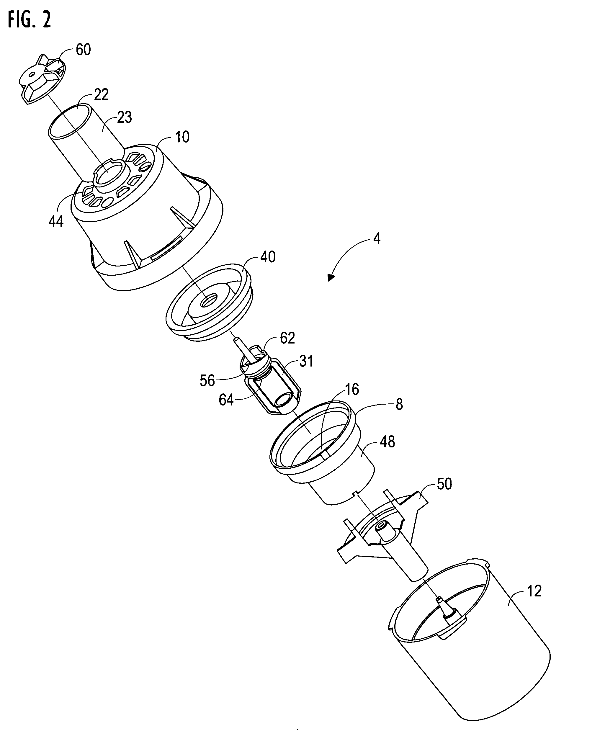 Inhalation actuated nebulizer with impingement shield