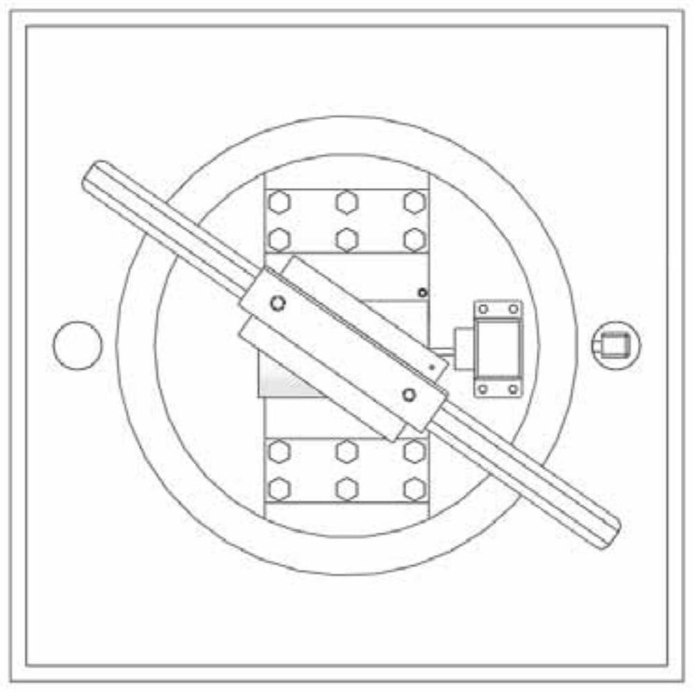 Tangential rigidity measuring device for two crossed parabolic cylinders