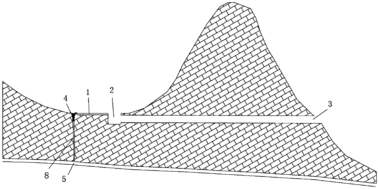 Large-scale karst low-lying land hydrophobic structure and construction method thereof