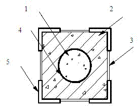 Steel rib-steel tube recycled concrete combined column