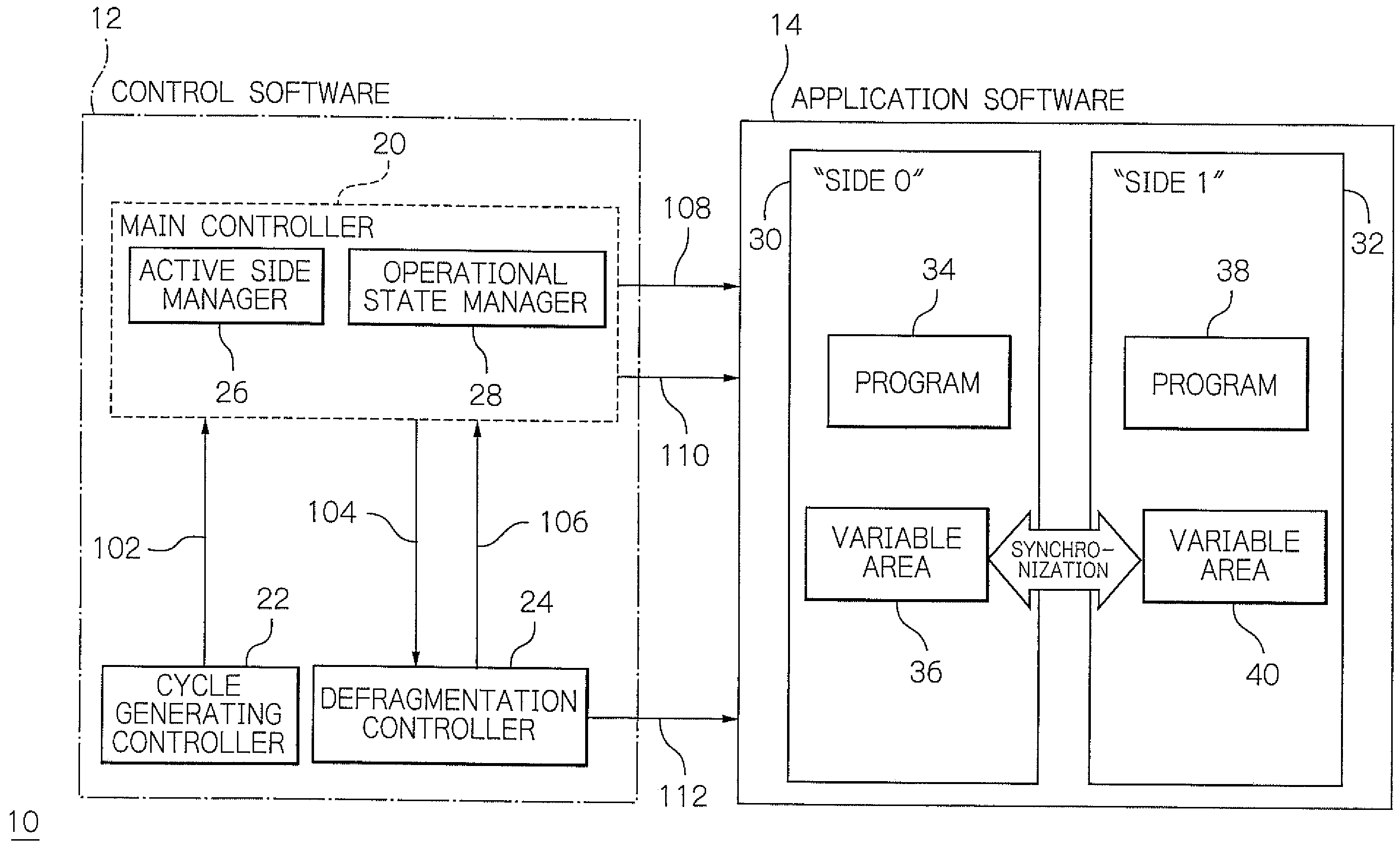 Nonstop program system and a method of continuously running programs by switching between program sides