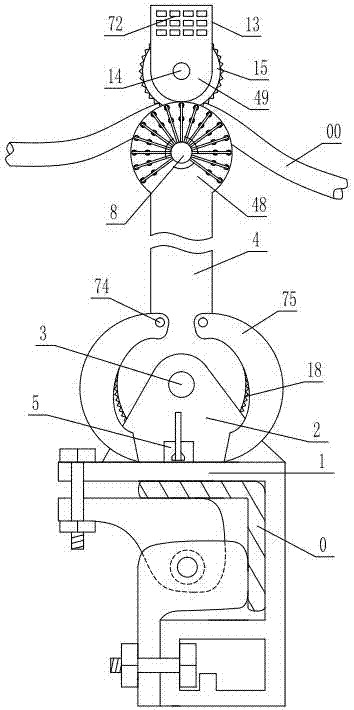 Overhead transmission line laying device for agricultural power transmission