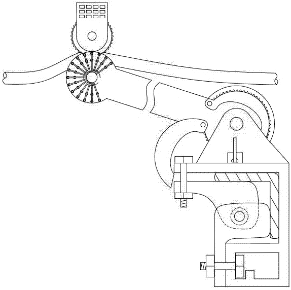 Overhead transmission line laying device for agricultural power transmission