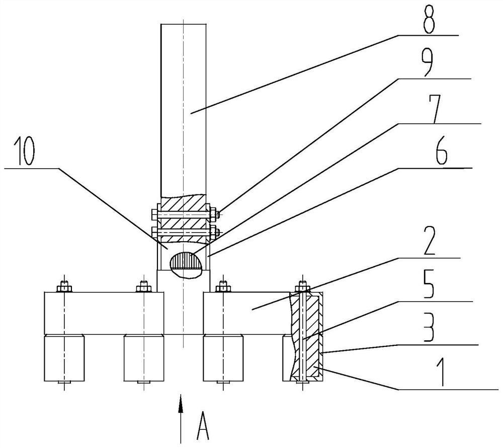 An assembled energy-saving anode steel claw for an aluminum electrolytic cell and its assembly method