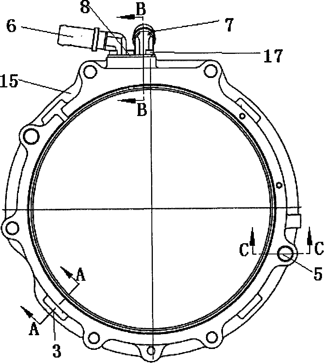 A cooling water cover of mixing drive motorcar electromotor and its making method