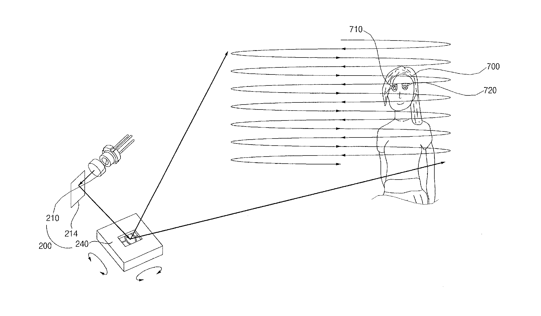 Distance detecting device capable of increasing power of output light and image processing apparatus including the same