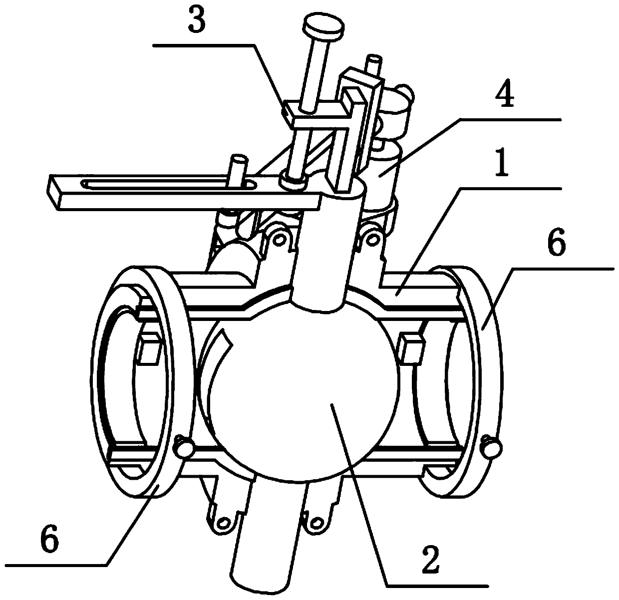 A pneumatic all-inclusive ball valve