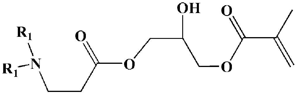 Photocurable monomer containing active amine structure and preparation method thereof