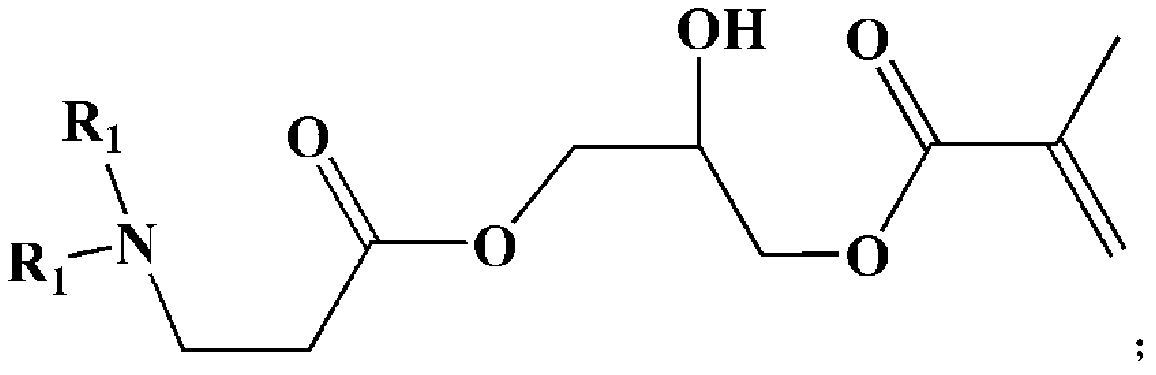 Photocurable monomer containing active amine structure and preparation method thereof