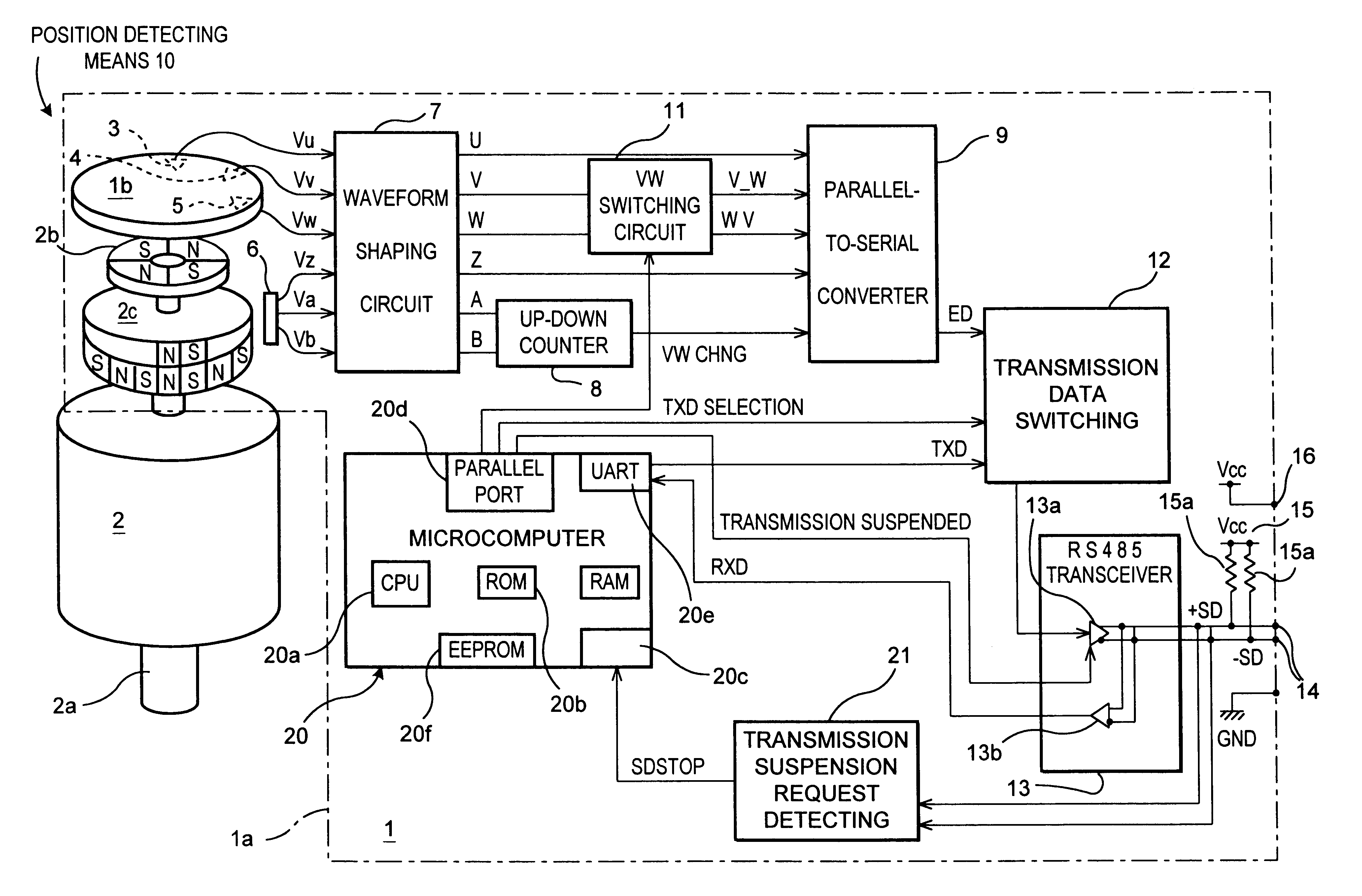 Encoder and parameter establishing device therefor