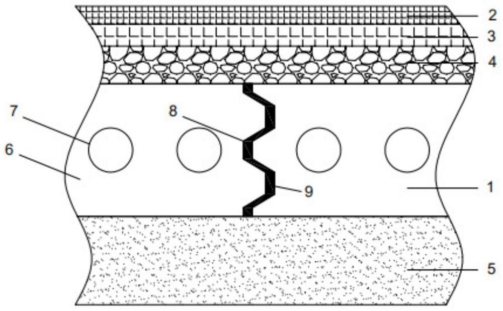 Permafrost region prefabricated hollow slab base course pavement structure capable of increasing the construction speed