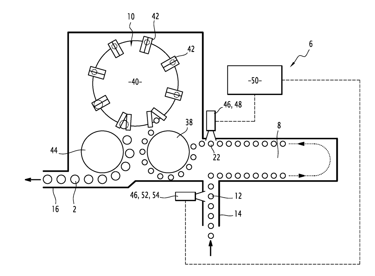 Method and machine for producing containers by injecting a liquid inside successive preforms