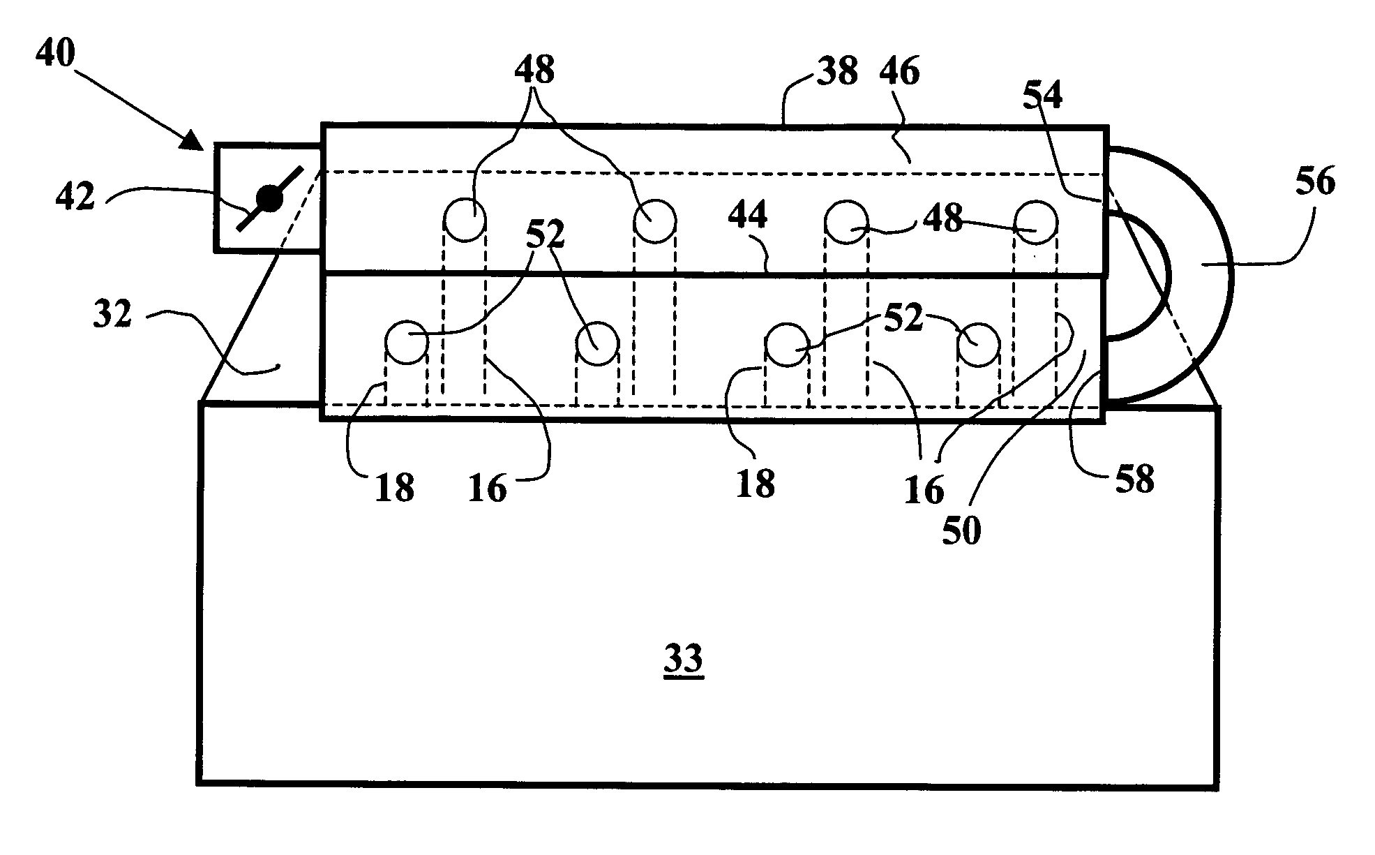 Burnt gas-scavenging indirect-injection internal-combustion supercharged engine and supercharged air supply method for such an engine