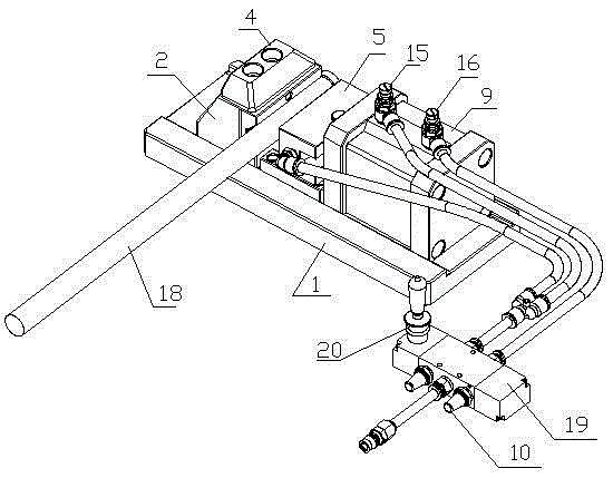 Semi-pneumatic hanging table sweeping-head machining clamp assembly