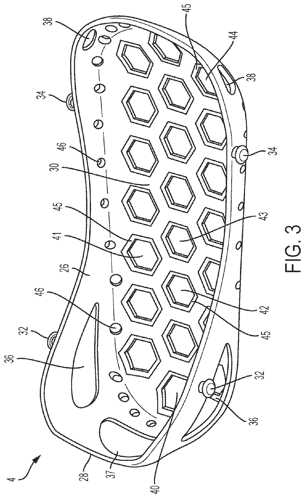 Medical shoe having multi-density overmolding