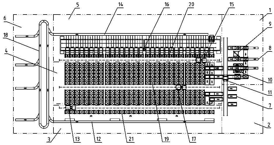 Tray dense warehouse in-warehouse sorting method and system