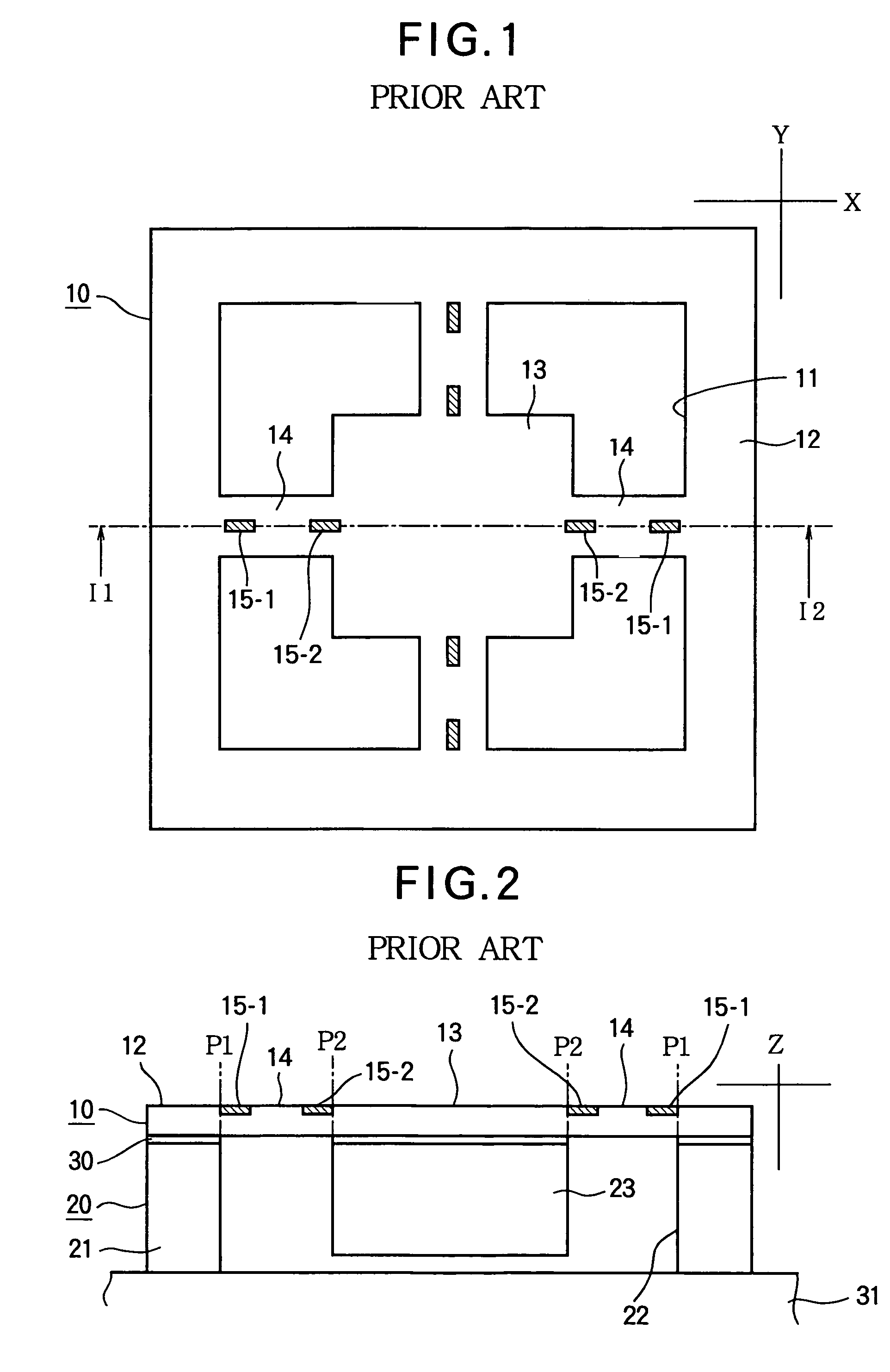 Acceleration sensor with redundant contact holes