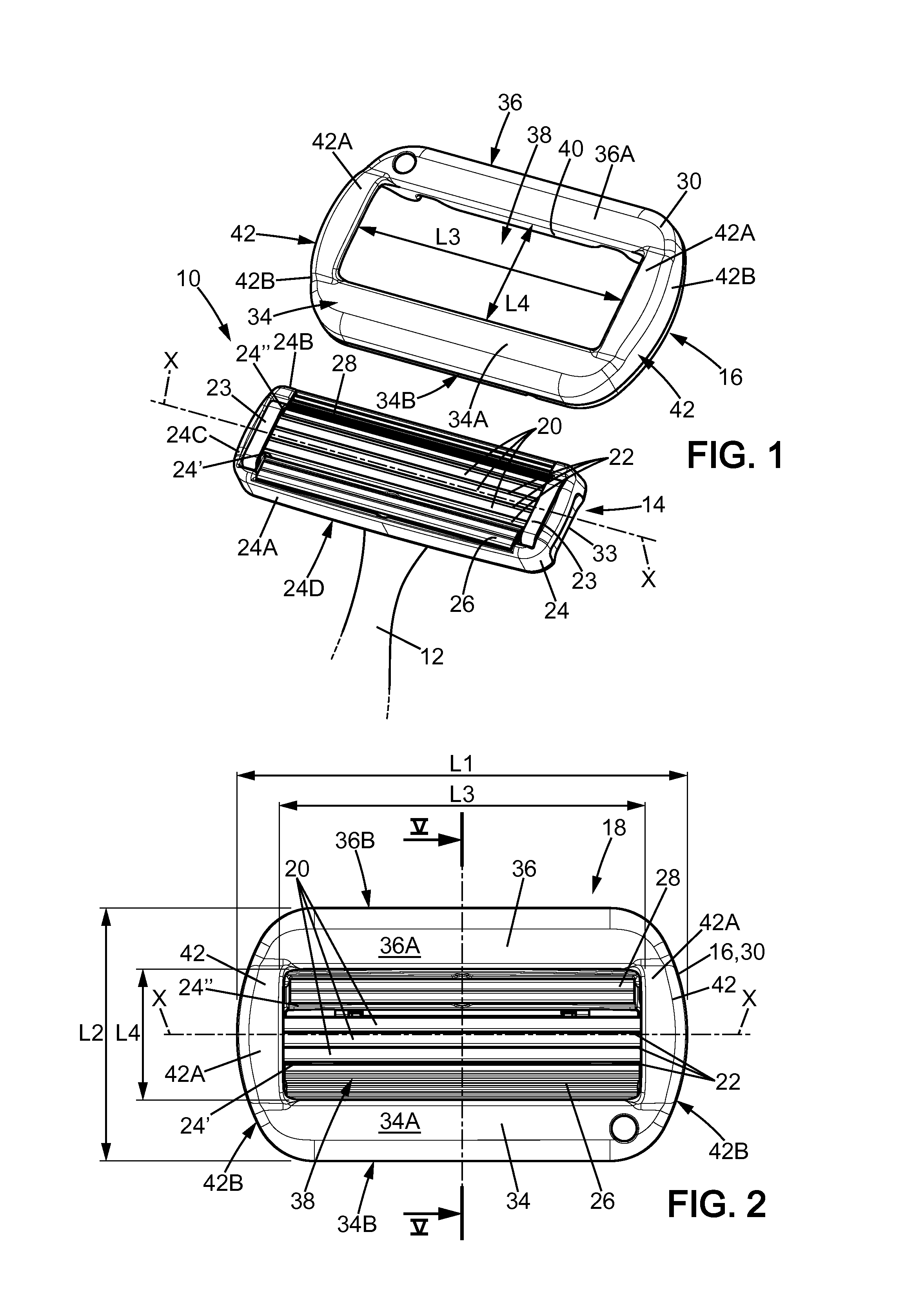 Shaving blade assembly with a blade unit and a skin contact member