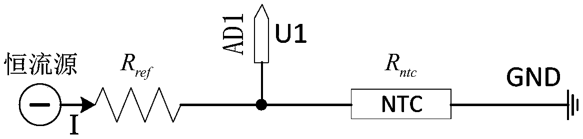 Temperature measuring equipment, module and method based on thermistor