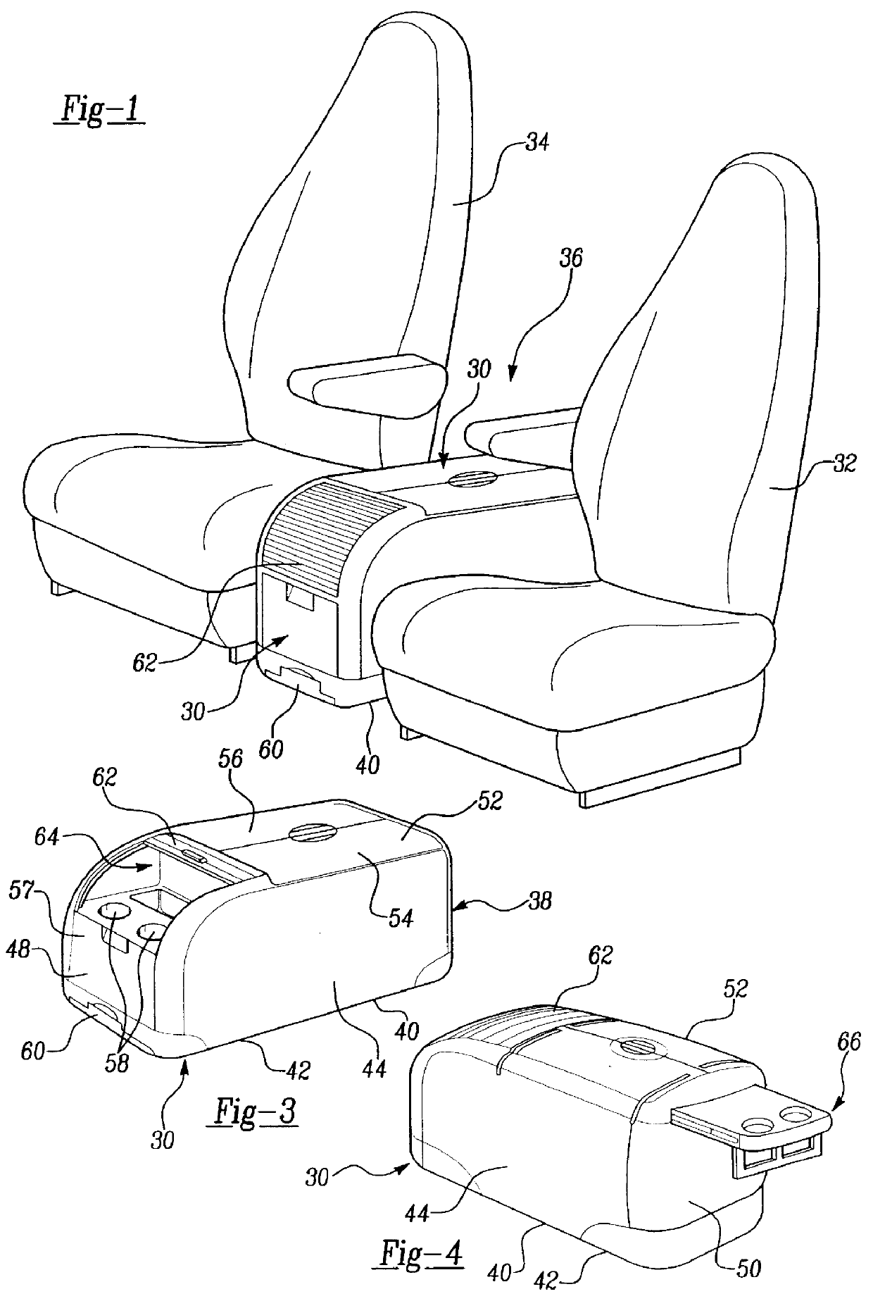 Removable console for use with a vehicle