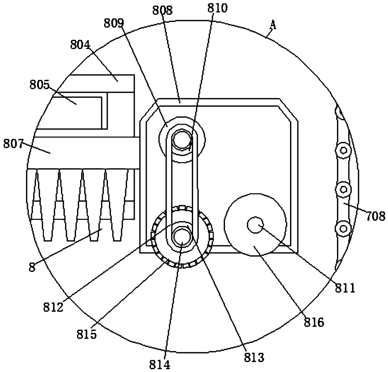 Leveling and strip cutting mechanism for metal hose weaving strip