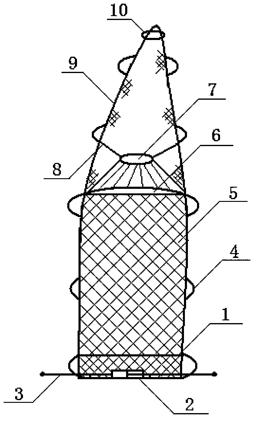 Running water bottom type fishing net