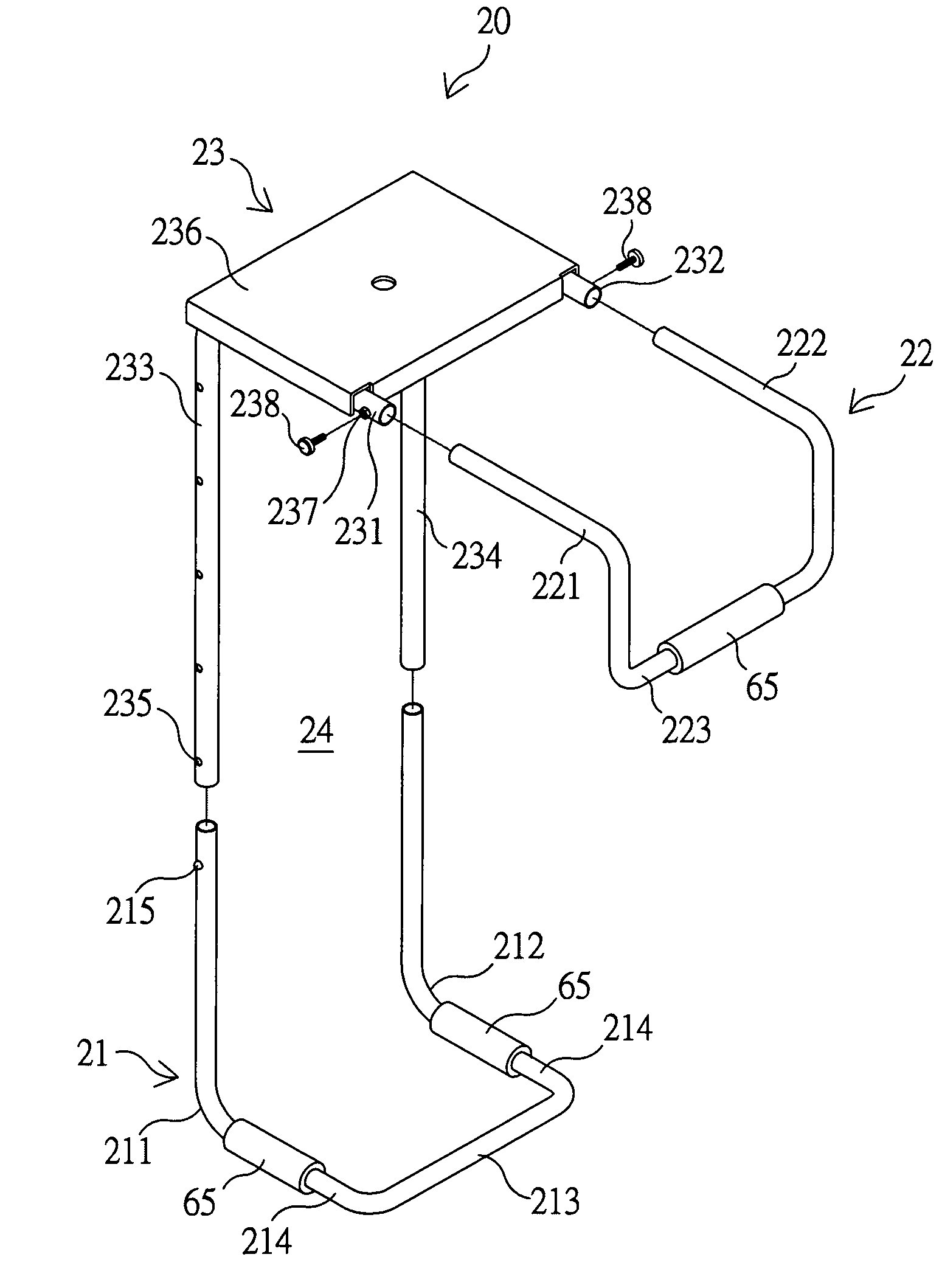 General computer host mounting shelf