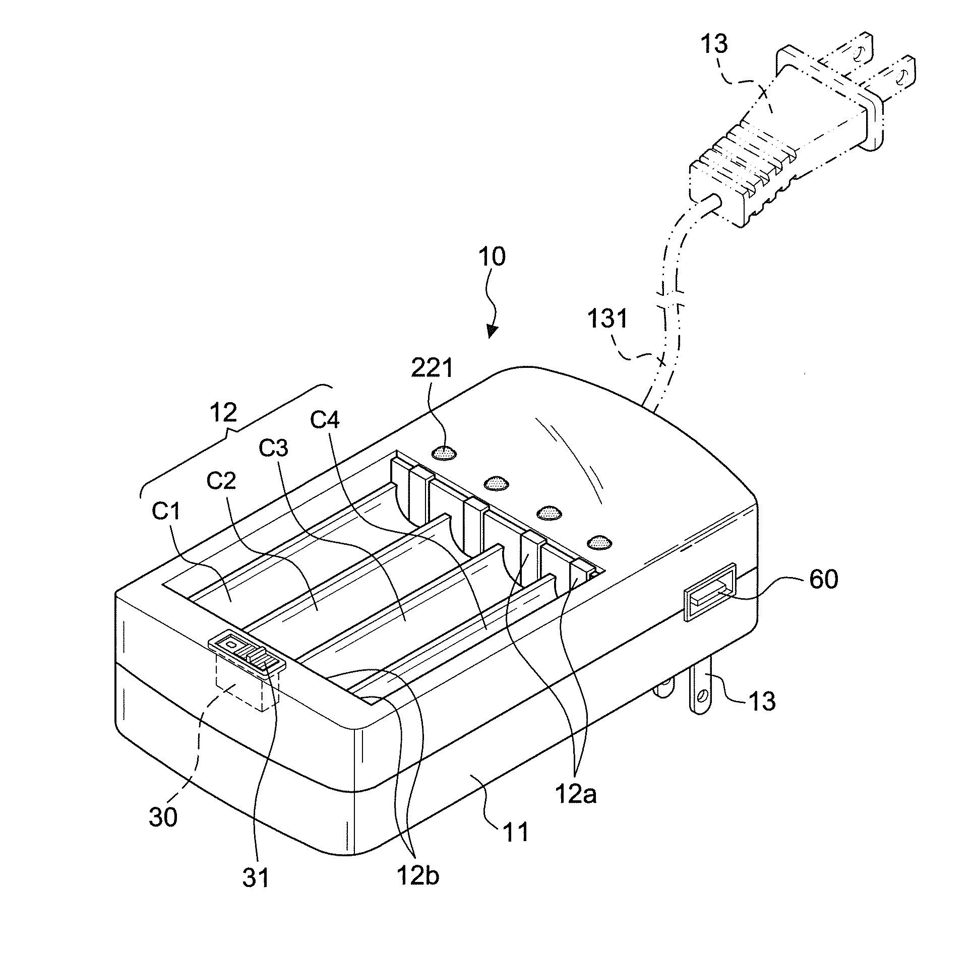 Series battery charger with the function of separate detection