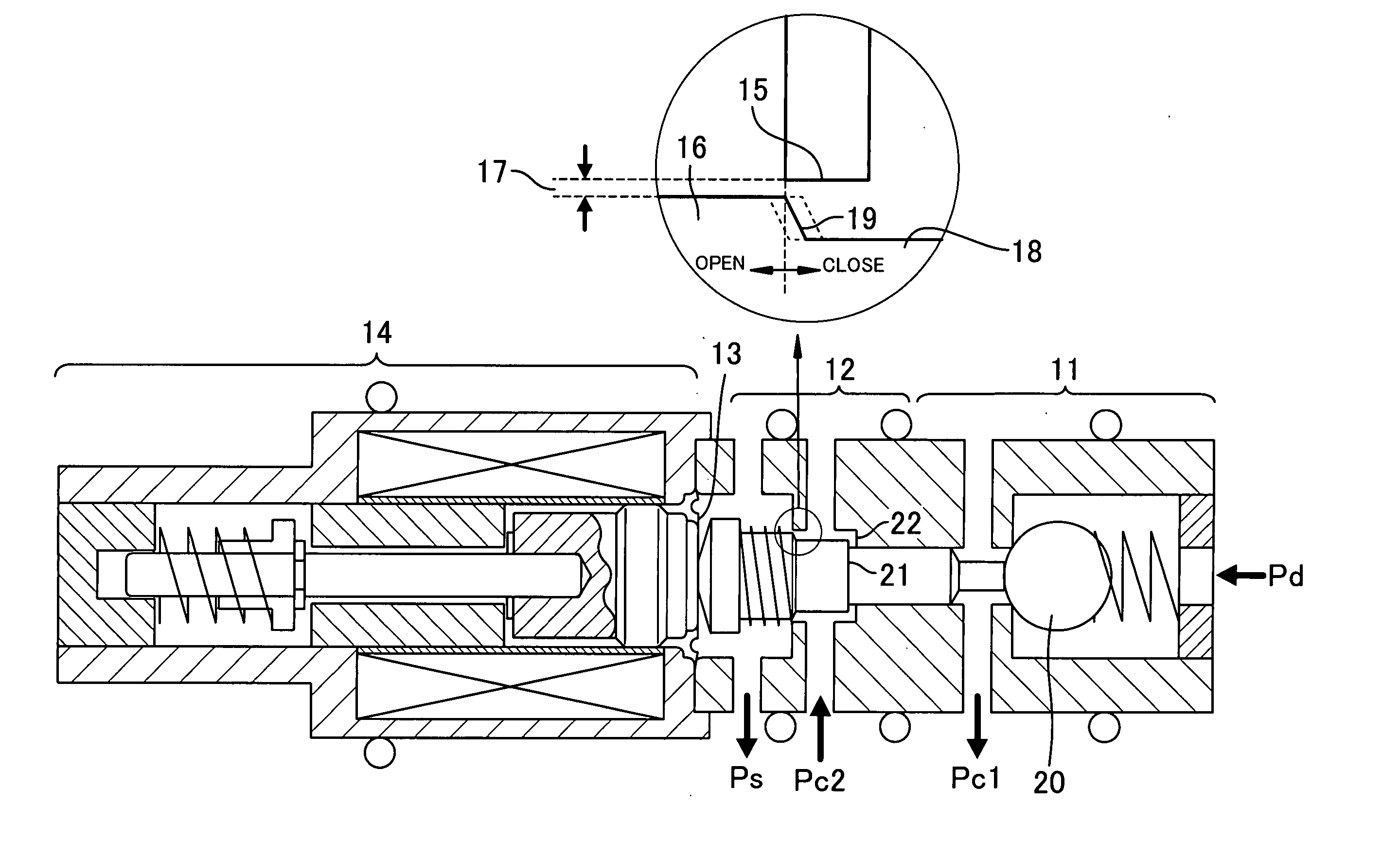 Control valve for variable displacement compressor