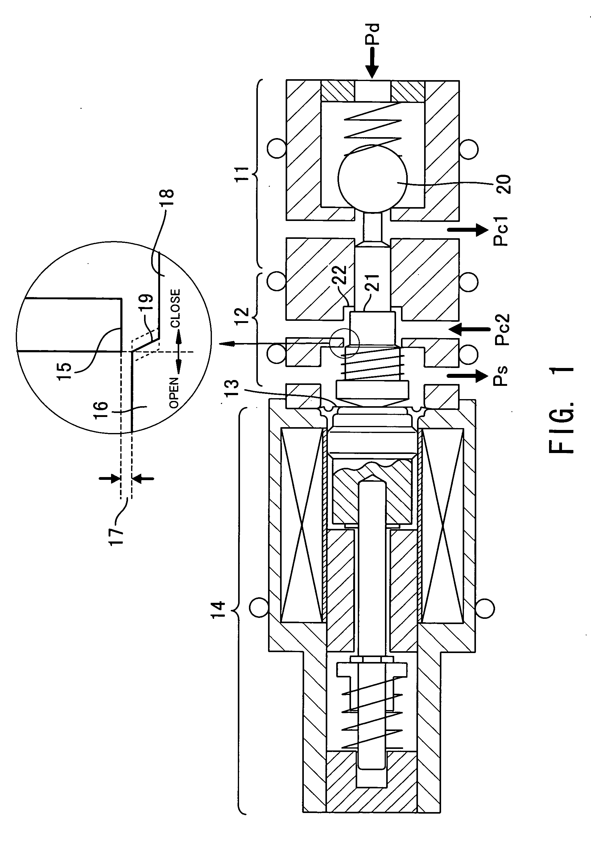 Control valve for variable displacement compressor