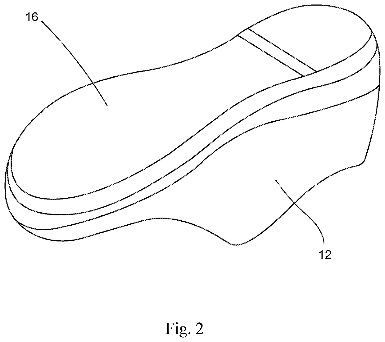 Process for making a shoe and shoe thus made